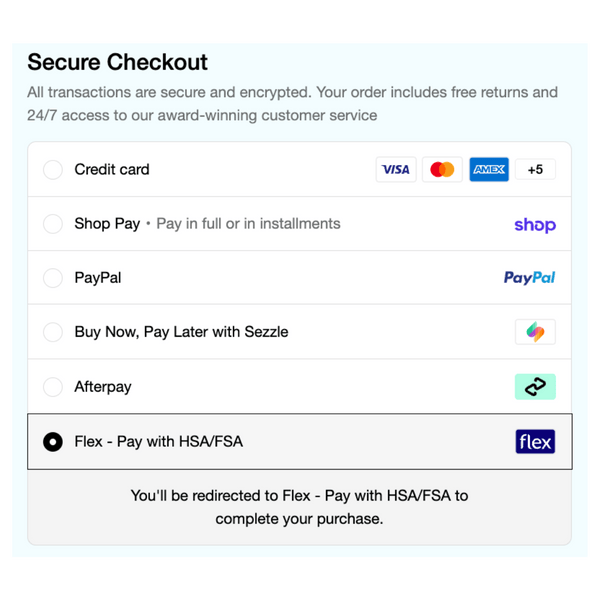 SELECT FLEX AT CHECKOUT